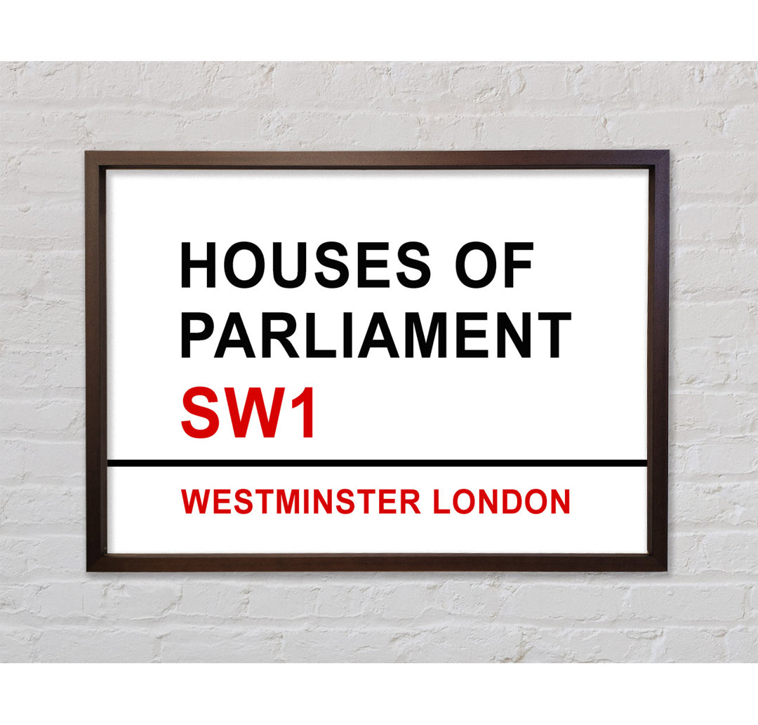 Houses Of Parliament Signs - Einzelne Bilderrahmen Kunstdrucke auf Leinwand