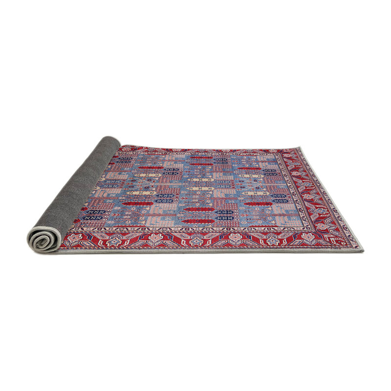 Tapis oriental rouge et bleu, Rond 6 pi