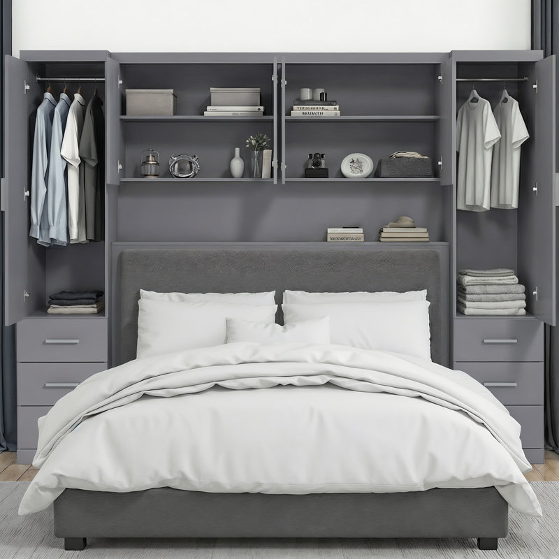Kimberley 6 Door 6 Drawer Overbed Storage, Cool Grey