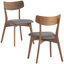Chaises de salle à manger rembourrées Putnam avec dossier courbé et pieds en bois d'hévéa-503311884-503311887