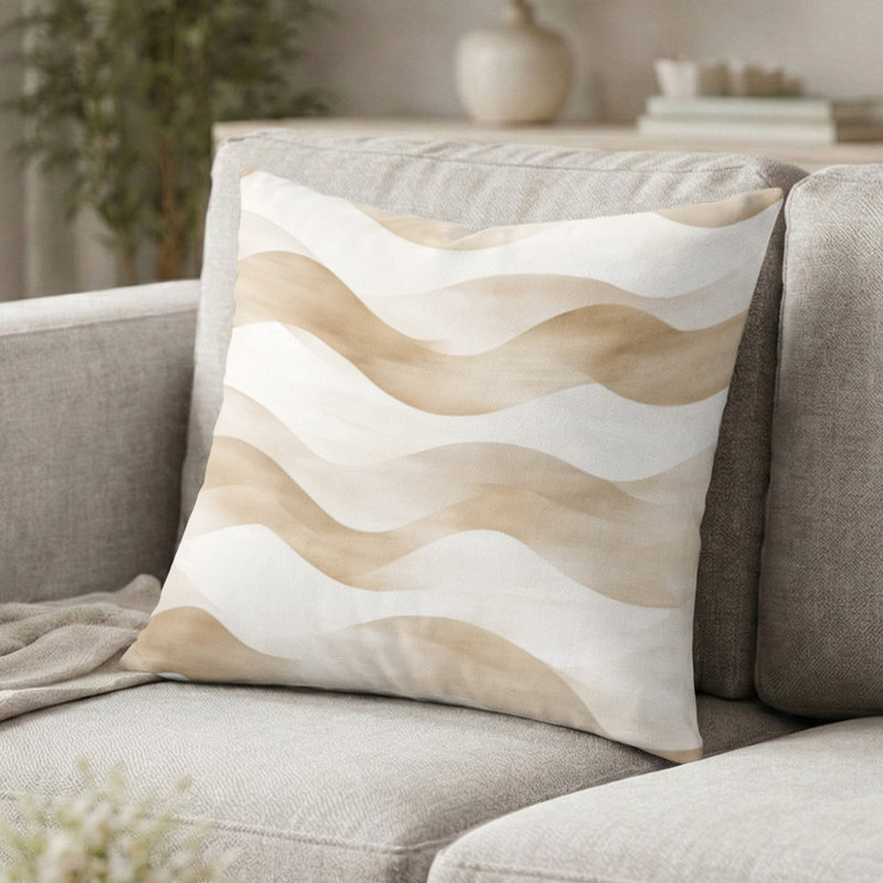Coussin Coastal - Coussin rayé Dune Calm, 18"H x 18"W