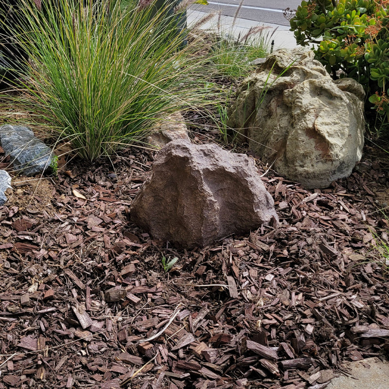 River Brown Fiberglass Artificial Boulder Rock Cover, 16"