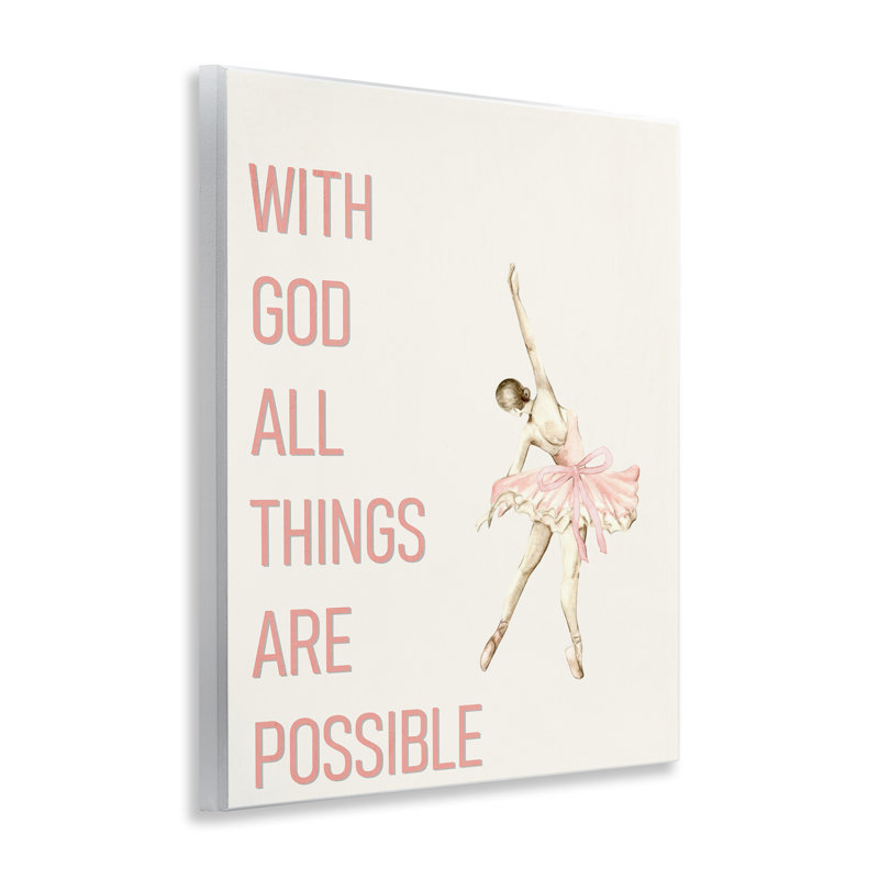 Plaque murale «All Things possible Ballerina» par Kim Allen