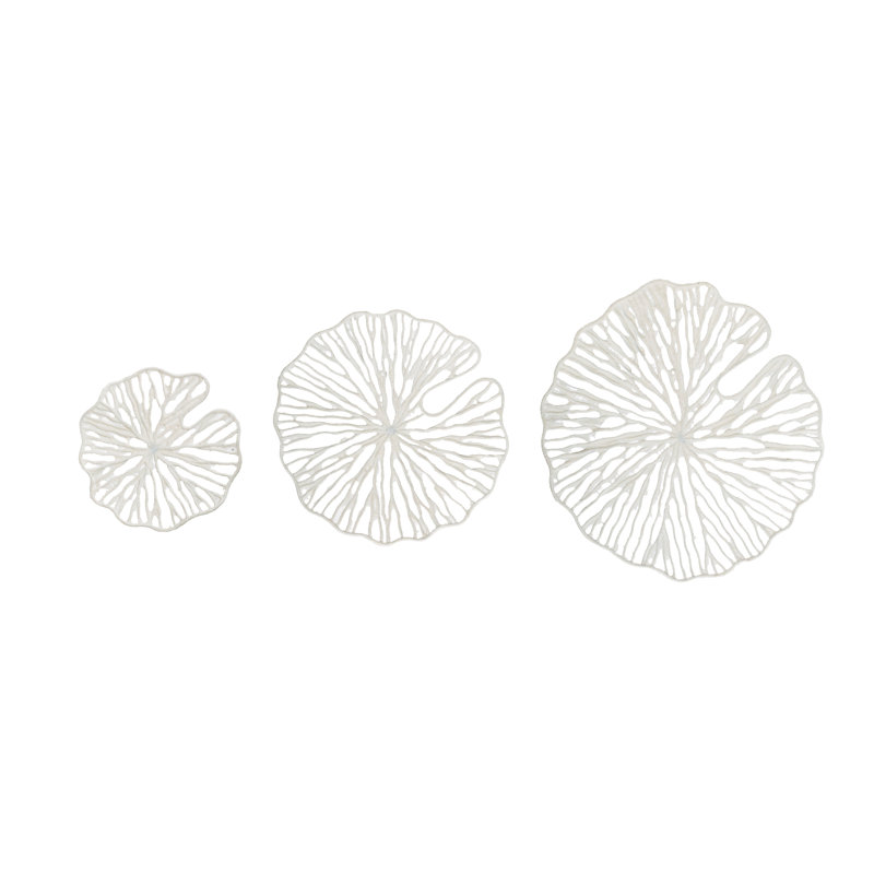 Handmade White Coral Shaped Paper Metal Wall Decor
