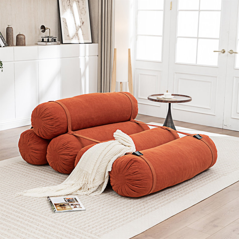 Canapé sur pied avec sangles réglables, Orange