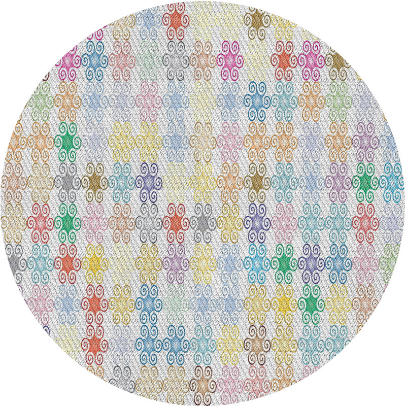 Geometric Indoor Rug, Round 4'