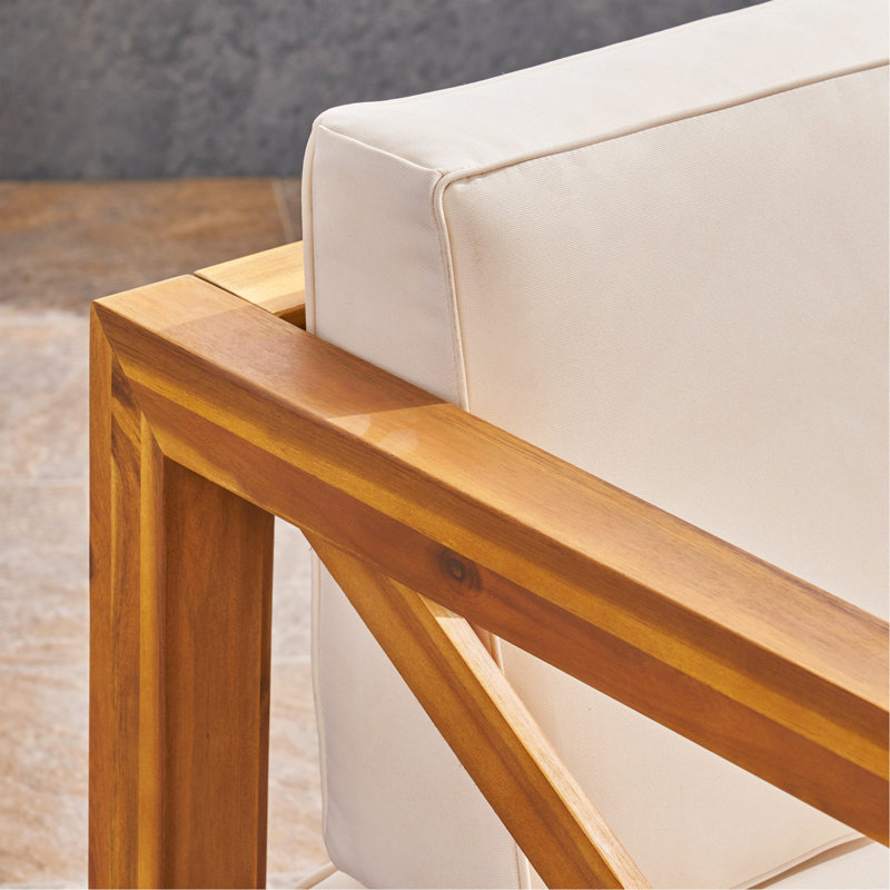 CHAISE CLUB, Crème, Teck