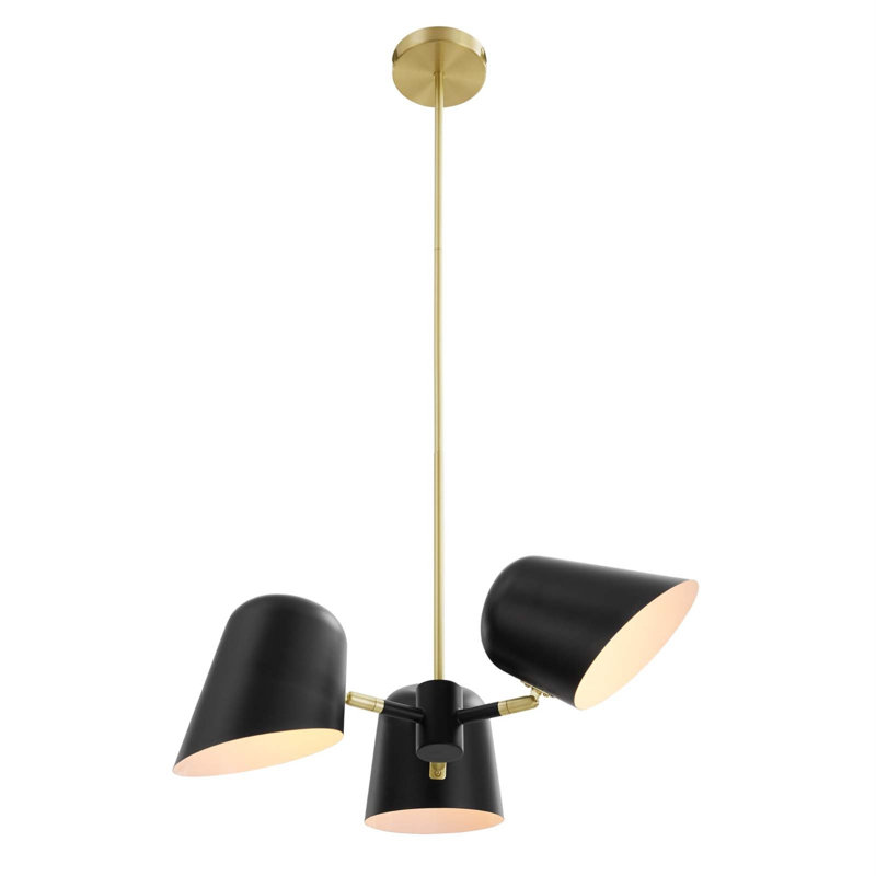 Briana Adjustable 3-Light LED Modern Pendant in Satin Black