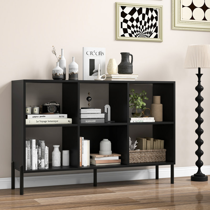 Naporsha 78cm H x 120cm W Standard Bookcase, Black