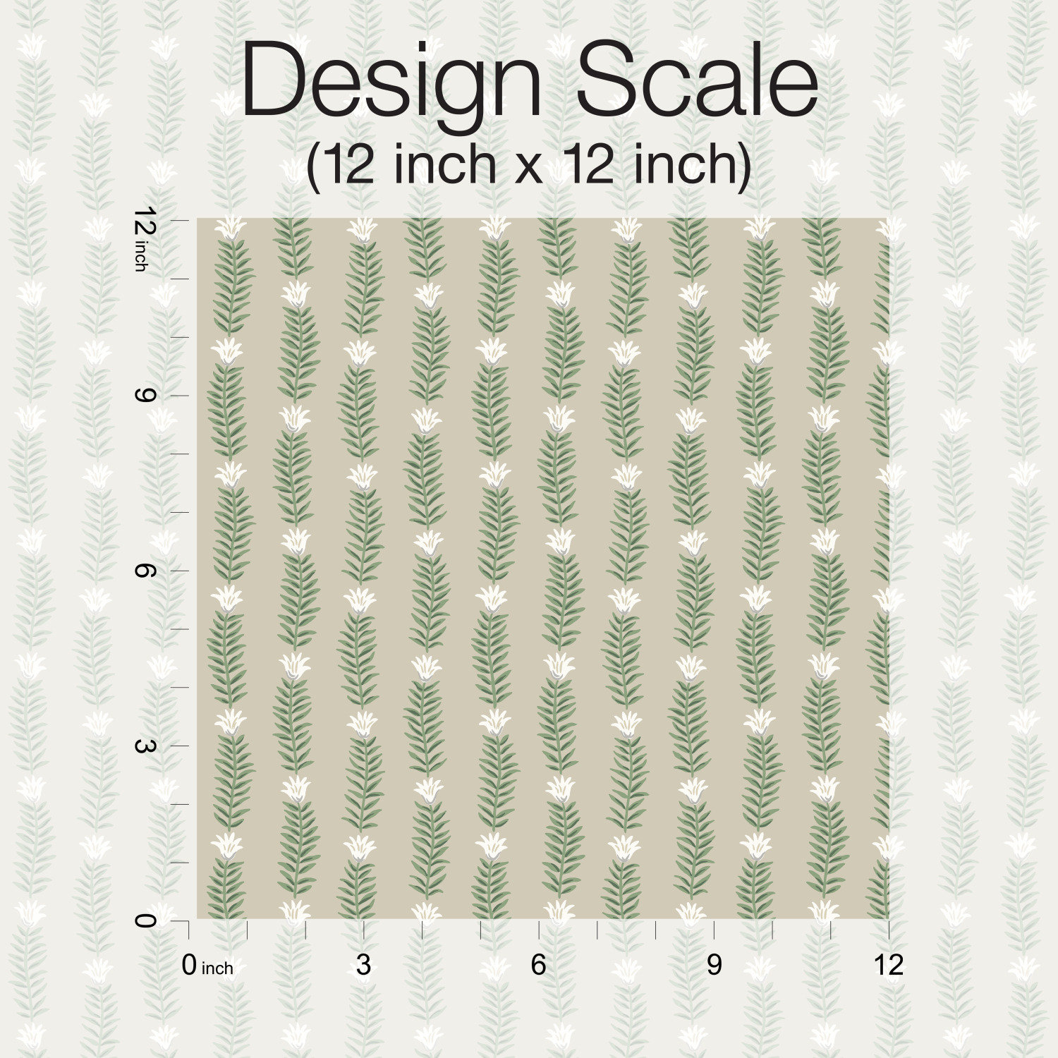 Eden Wallpaper Double Roll, Beige/Green