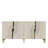 Modern Console Table with Wall-Mount Capability, White & Travertine with Gold Accents, 59.1 x 29.5 x 12.6 inches | 100% Melamine Coated Particle Board, Thickness: 0.7 inches | Numerous Shelves, Elegant Glam Design-120473412