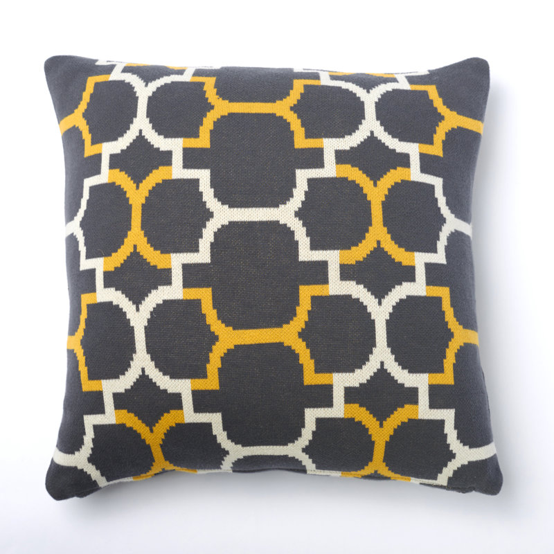 Kennie Buttons Cotton Reversible Throw Pillow