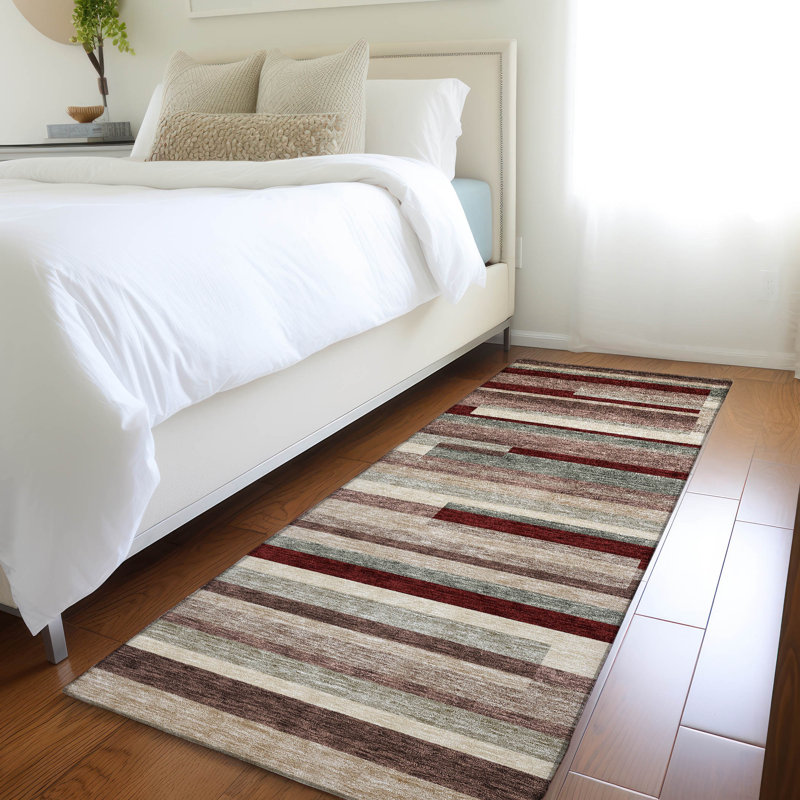 Premium Machine Washable Prisco Merlot Rug, Runner 2'3" x 7'6"