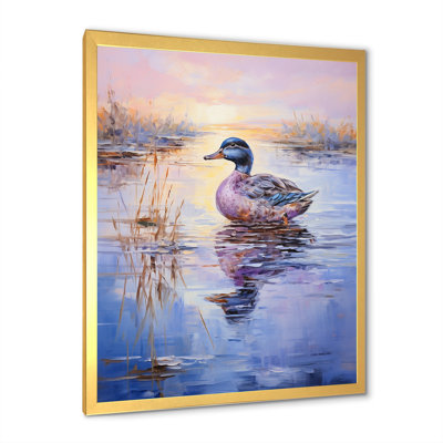 «Twilight Duck At The Lake I» - Art mural animal canard