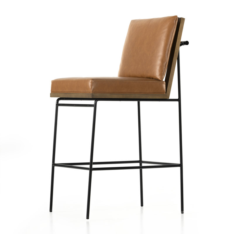 Tabouret en bois massif Julep, Tabouret de bar (siège d'une hauteur de 30 po), Caramel écossais Sierra