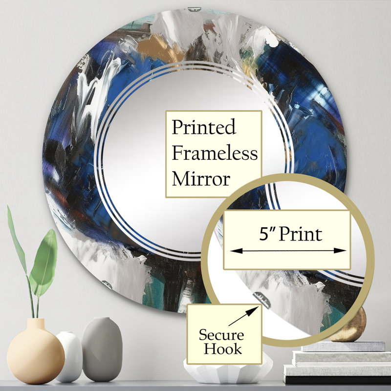 Zulmarie - Miroir mural moderne rond, 24 po x 24 po