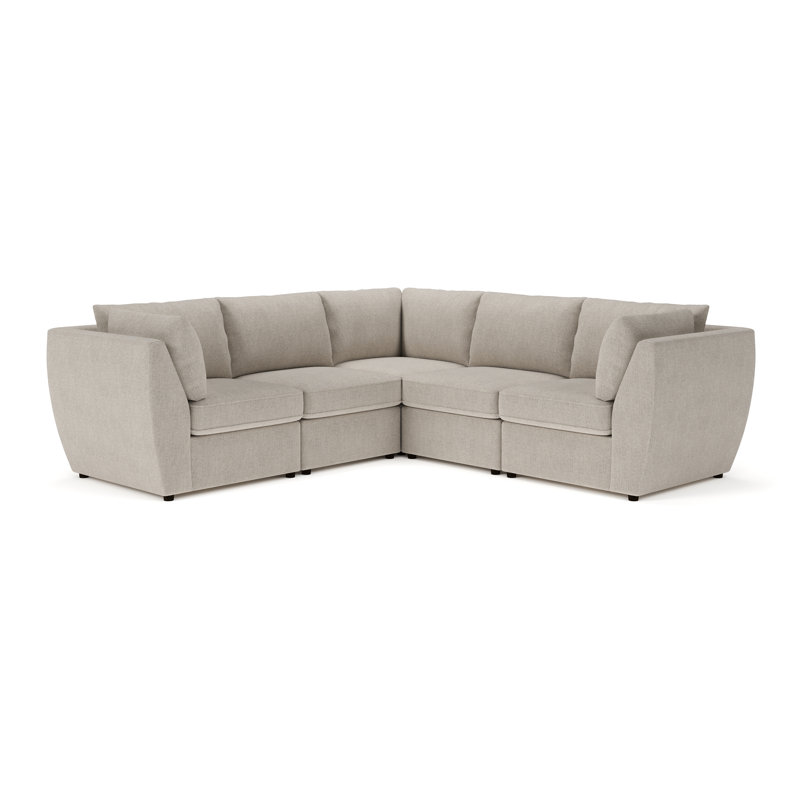 Caldwell 5-Piece Modular Upholstered Sectional, Monique Twine