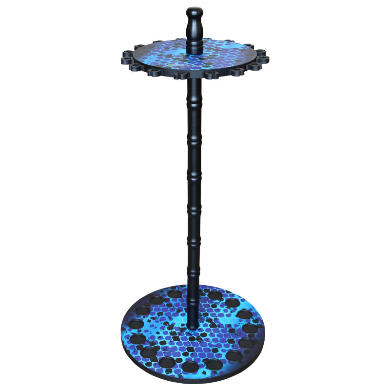 16 Round Rod Rack - Wood Post, Blue