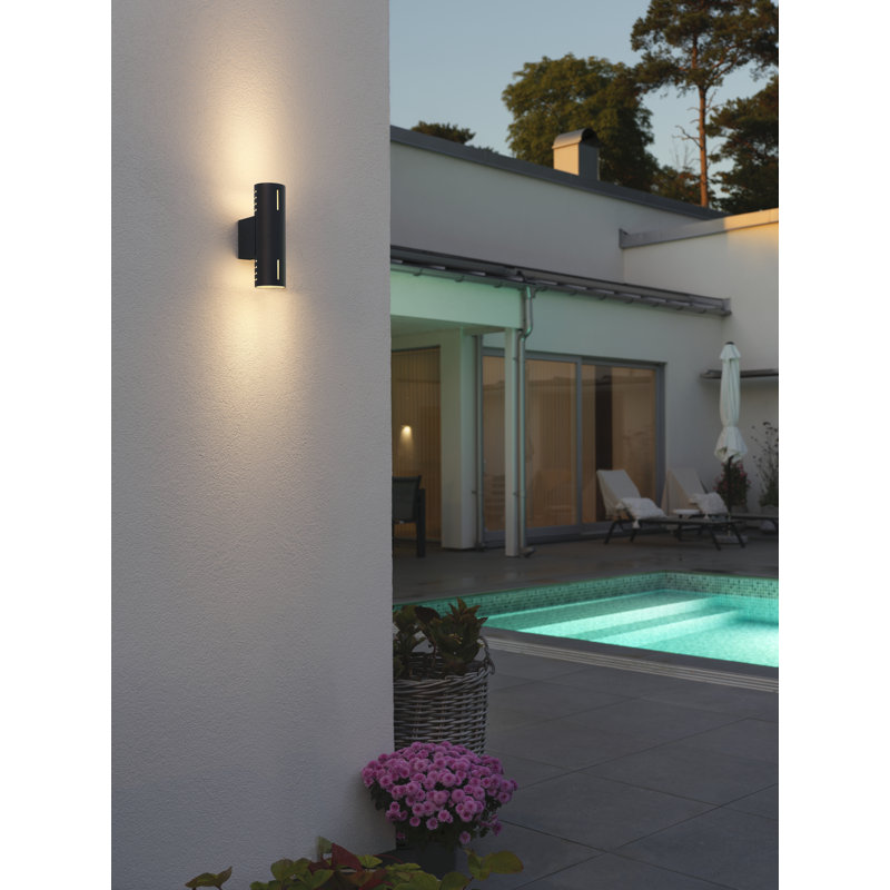 Konstsmide Cuneo Wall Light E27 - Stylish Outdoor Lighting Opal Glass, Matte Black