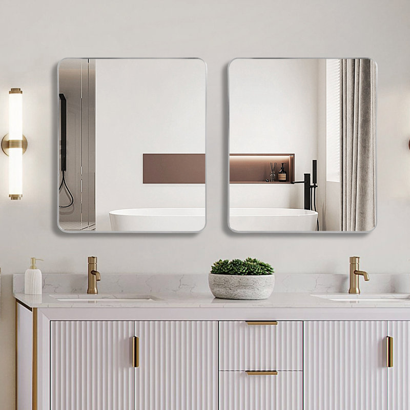 Miroir mural de salle de bain 30 "x 36", Argent argent