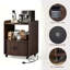 Armoire à café roulante avec prise de courant, chariot de cuisine mobile avec portes coulissantes et tablettes de rangement (l 23,62 po)-131364392