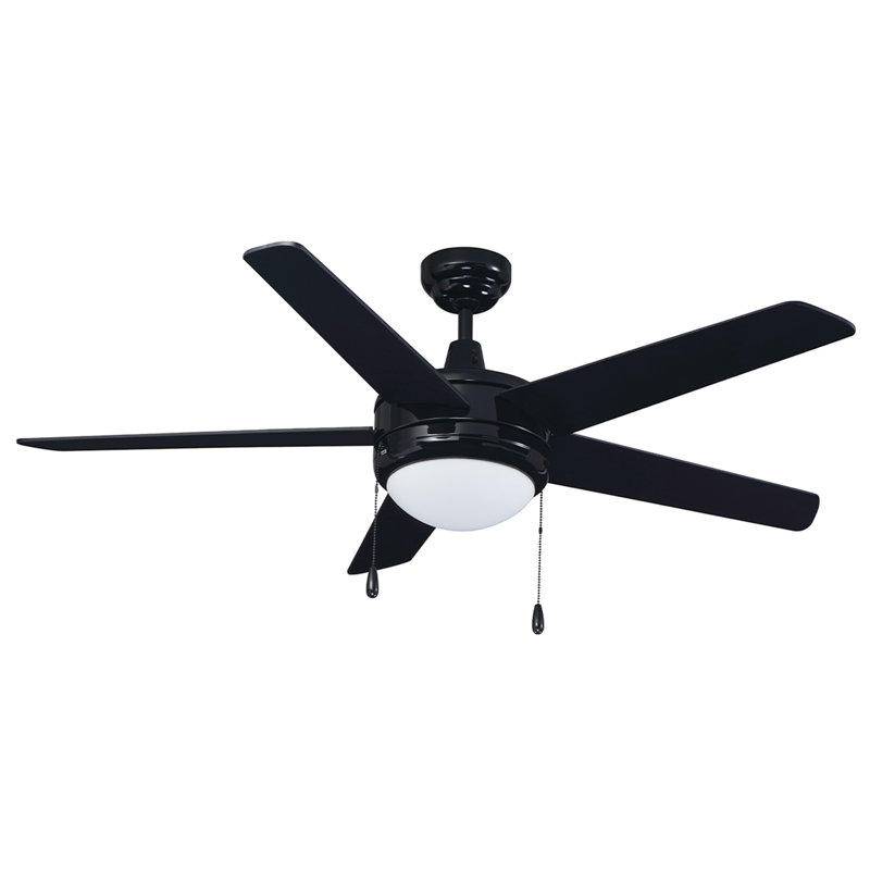 Mirage IV 52"5-Blade Indoor Ceiling Fan, Black, Black