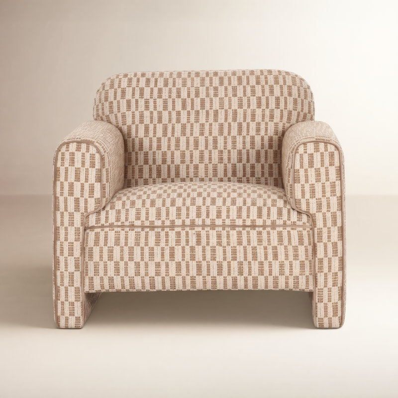 Leo Armchair, Taupe, Abstract