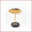 Table basse en chrome doré avec base en marbre naturel - hauteur réglable, facile à nettoyer pour le salon