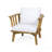 Outdoor Acacia Wood Patio Club Chair, Wooden Patio Furniture,Waterproof Thick Cushion Deep Seating For Porch, Garden, Backyard, Balcony, Weight Capacity 400Lbs, Teak Finish, White, Chair