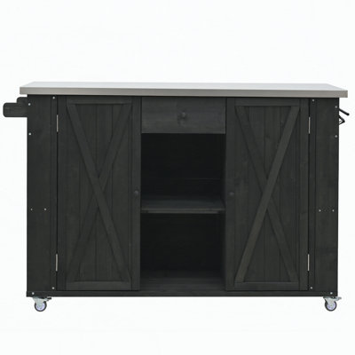 Rustique 4-Tier Rustic Kitchen Island With Durable Wood Construction And Easy Mobility Wheels by Millwood Pines