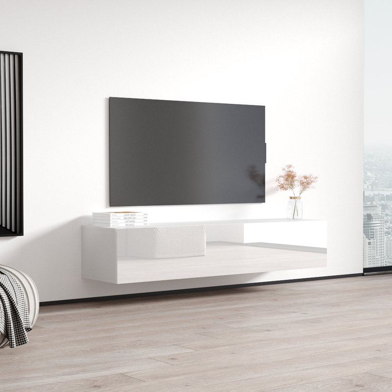 Fly Modular Floating TV Stand for TVs up to 70", White