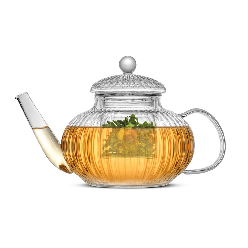 Théière en verre cannelée JoyJolt Savour