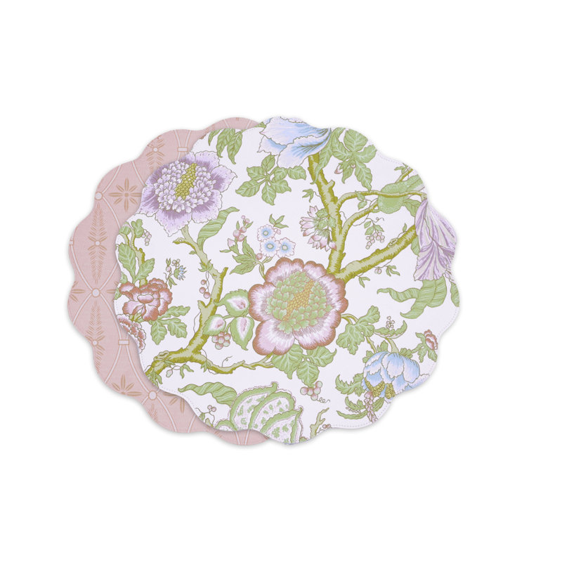 Vida Blooms & Branches Reversible Round Placemats