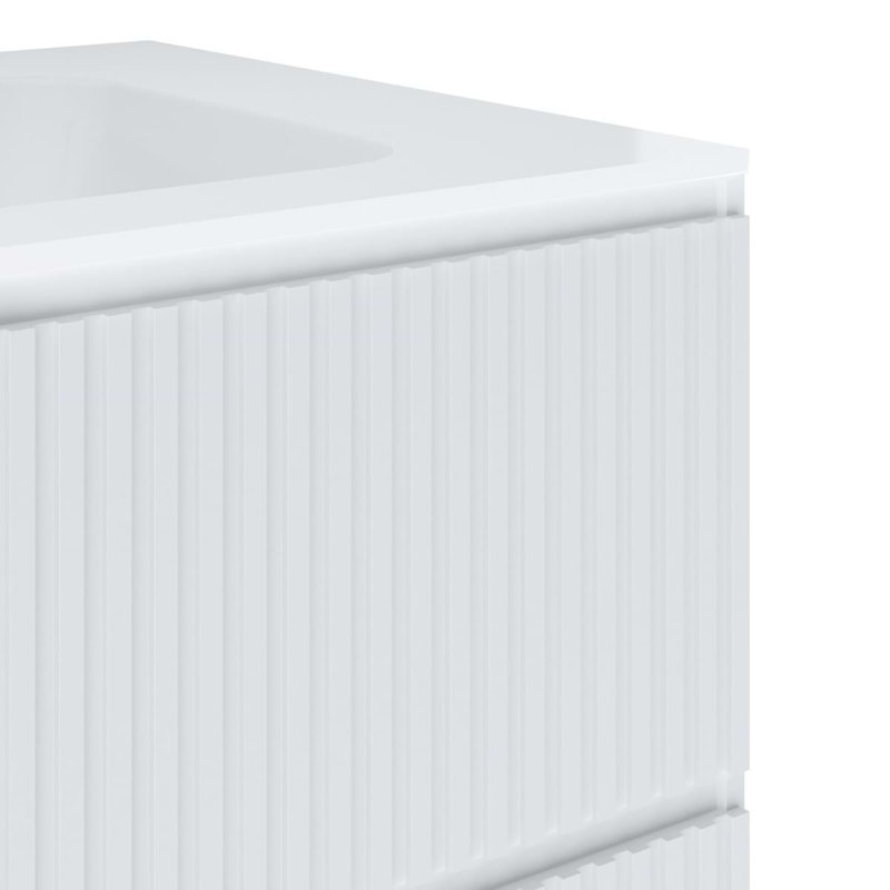 Linear 30" Wall Mounted Single Bathroom Vanity with Top, White, 30"