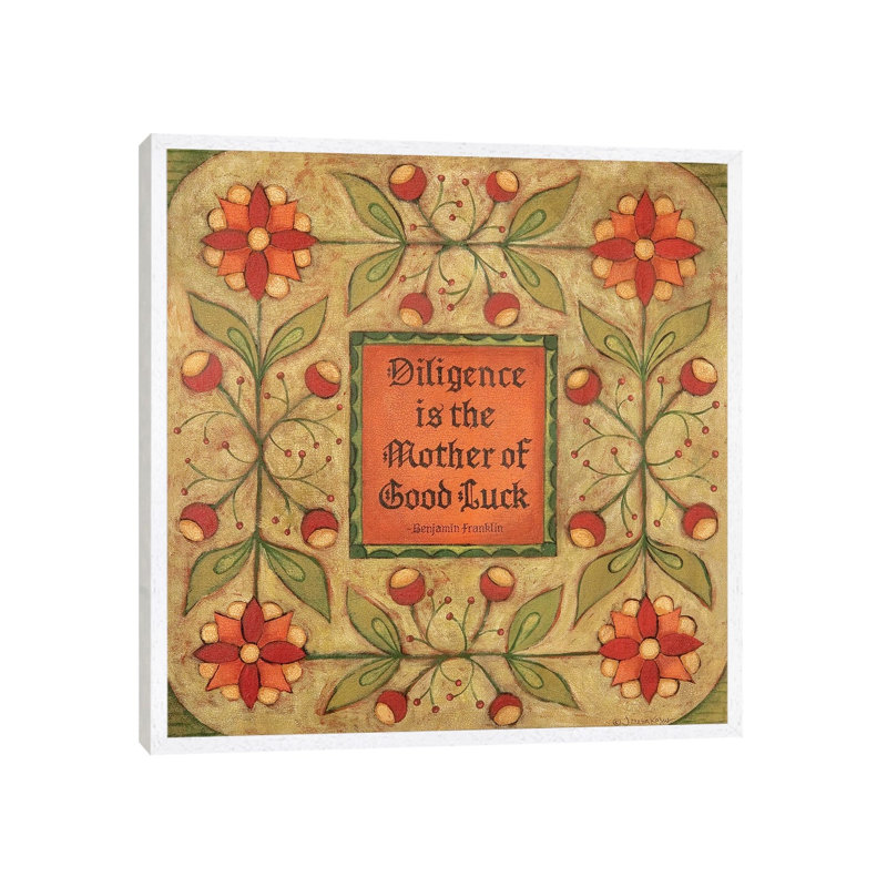 Diligence 1 Piece Painting on Canvas, 45.72cm H x 45.72cm W x 3.81cm D, White Floater Framed