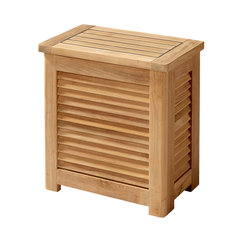 Wood Laundry Basket, Brown, S