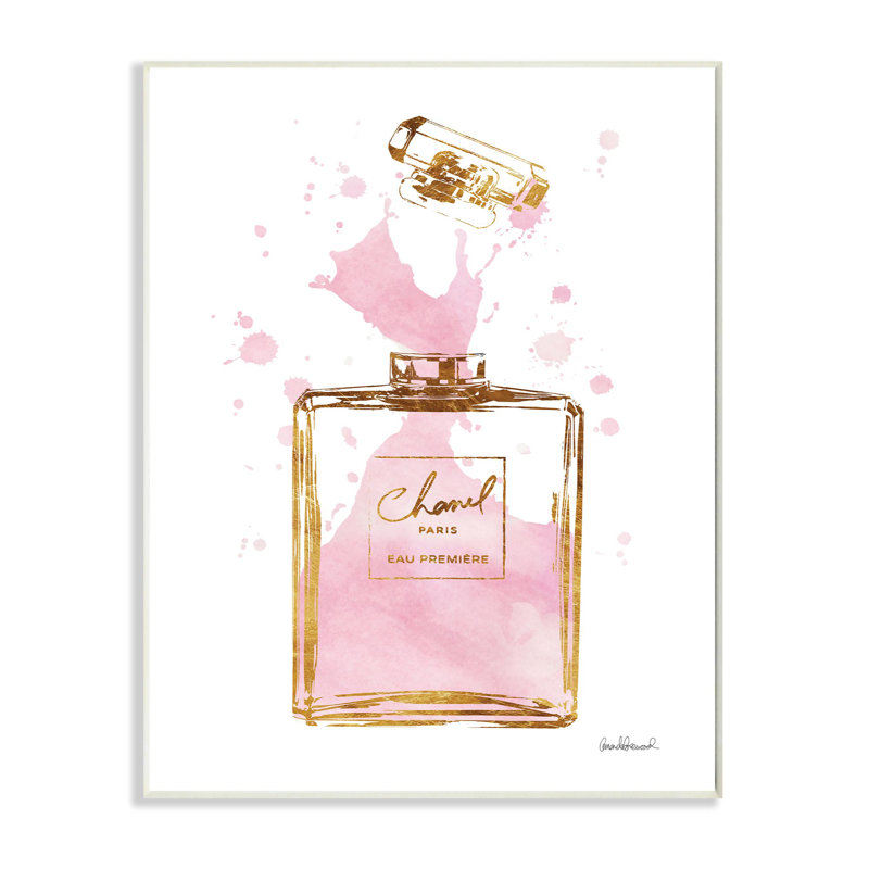 «Fashion Designer Perfume Pink Gold», impression, H 19 po x l 13 po, Plaque murale