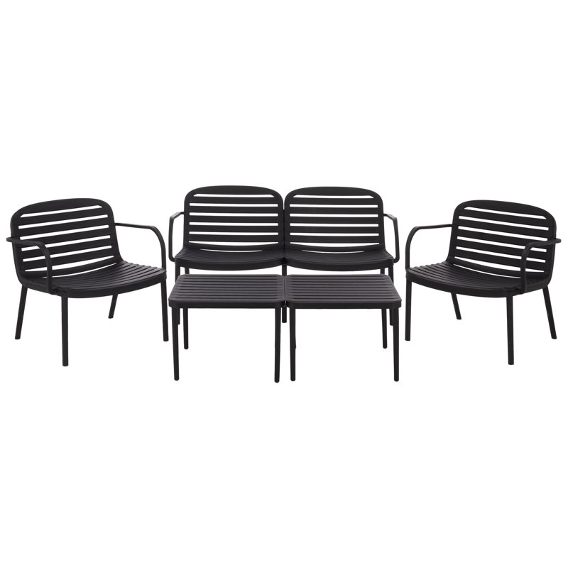 Ensemble de conversation d'extérieur Thompson, Noir