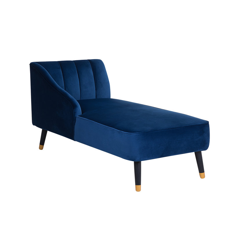 Upholstered Chaise Lounge, Cobalt Blue