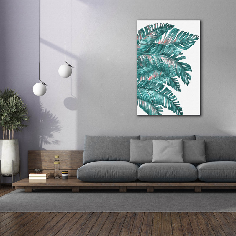 «Tropical Leaves 6» par Mark Ashkenazi, art mural sur toile, H 60 po x l 40 po x P 1,5 po