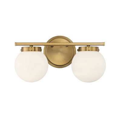 Éclairage pour meuble-lavabo à intensité variable à 2 lumières Raelyn en laiton naturel