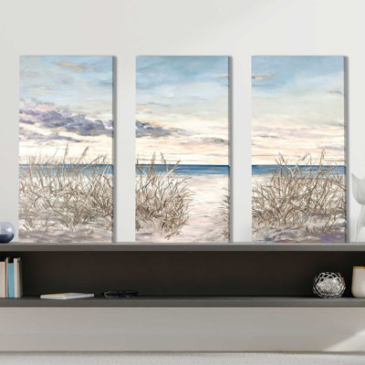 «Peaceful Beaches», reproduction sur toile 3 pièces
