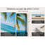 «Blue Paradise with Sun-Kissed Palms», art mural sur toile-601397975