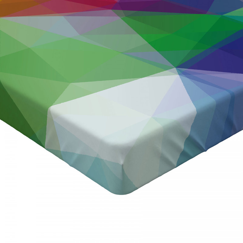 Full Size Multicolor Geometric Microfiber Fitted Sheet