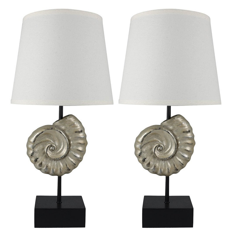 Ensemble de lampes de table 22 po Cescily, Argent poussiéreux, Blanc