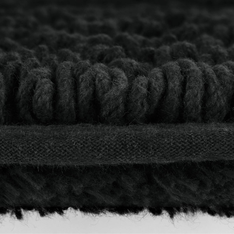 Tapis de bain réversible 100% coton touffeté 3000 g / m², Noir
