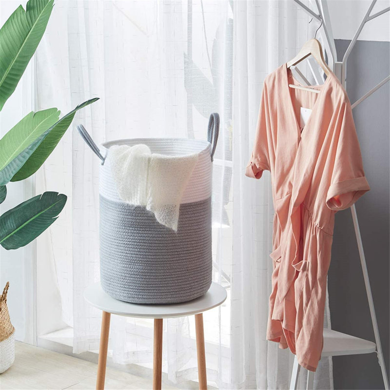 Laundry Hamper with Handles, Medium ( 20" H x 15" W x 15" D ), Gray