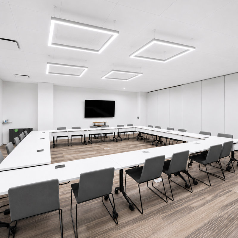  4FT 3CCT Dimmable Commercial Linear Light, 120V/277V, 40W/50/60W Selectable Output, 6900lm, Anti-Glare, Linkable, Commercial and Warehouse Industrial, Silver, Pack of 8