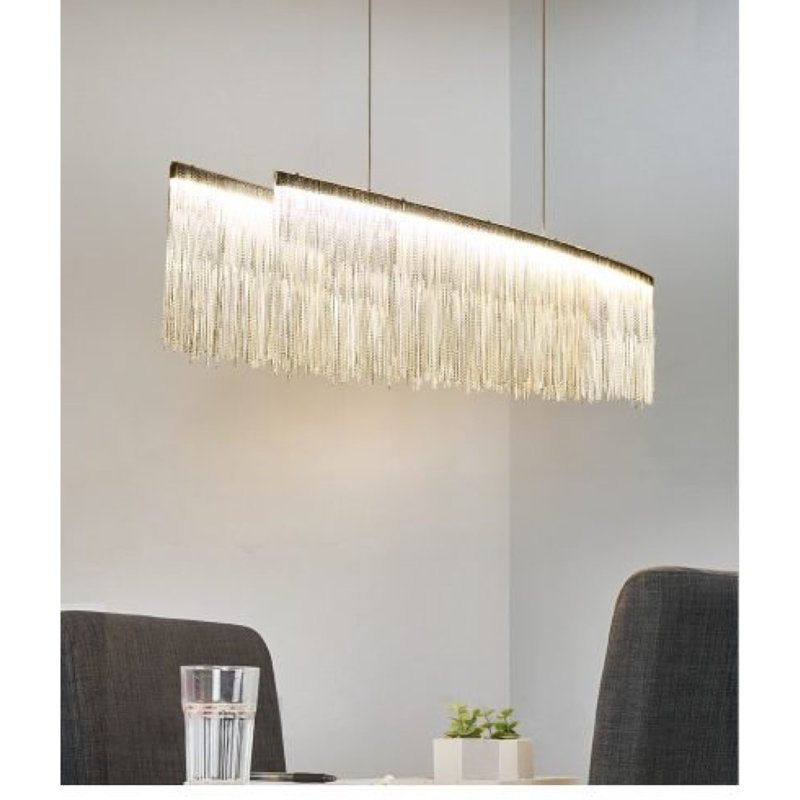 Lustre suspendu moderne et lumineux, Chrome, 39 po de diamètre x 14 po de profondeur x 16 po d