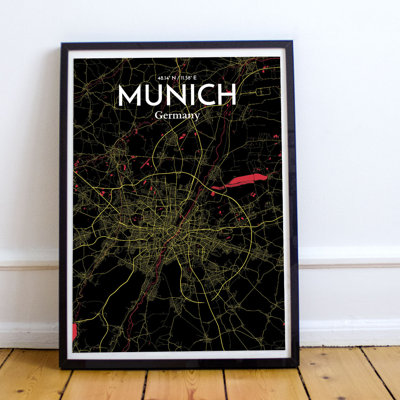 Munich City Map - No Frame Print